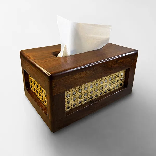 Rattan tissue box