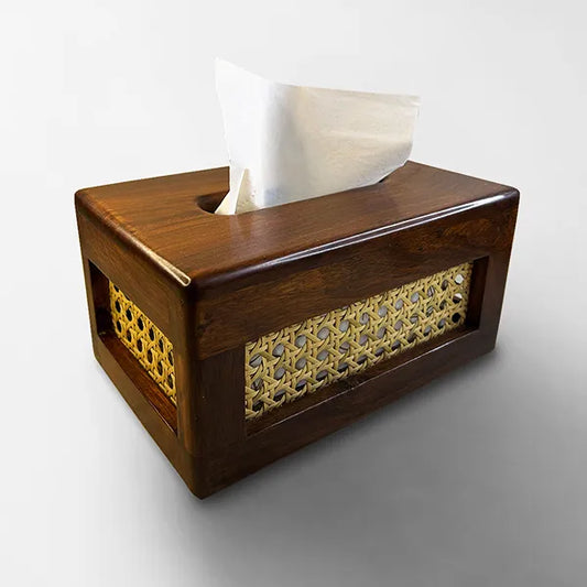 Rattan tissue box